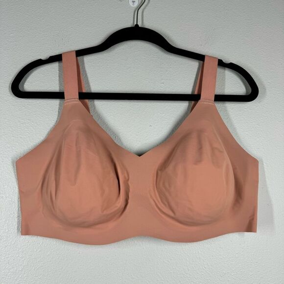 Knix Padded V Neck Wide Strap Bra Wire Free Pink Ginger Women’s 8+ (40F-42-F) - Picture 1 of 7